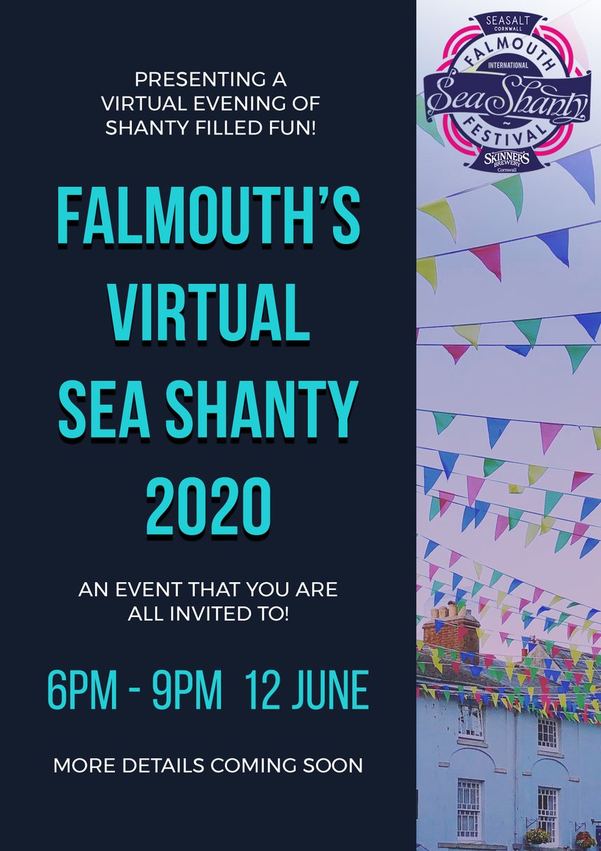 FalSeaShanty's tweet photo. STOP THE PRESS! There will be a VIRTUAL Falmouth Sea Shanty Event coming your way on the 12th June! 

We will have more details for you all soon, keep an eye on our website and social media for any exciting updates.

#FalSeaShanty #Falmouth #LoveCornwall #LoveFalmouth #Cornwall https://t.co/WhRU7uOjYY