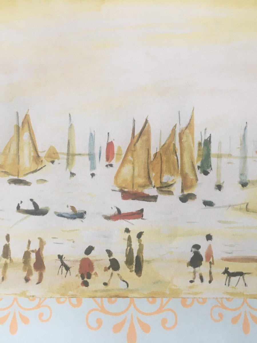 gembart83's tweet image. Lucy’s interpretation of LS Lowry’s Yachts painting 🖼 🚣‍♀️ @dolphins_class