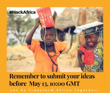africa_hack's tweet photo. 🌏 Innovators out there
👉🏼 remember to submit your ideas 💡before May 13, 10:00GMT(Extended deadline): https://t.co/pM2Mi4aL31 #hackafrica #africa #covid19 #inthistogether #ideas https://t.co/H8LFxN6Pma