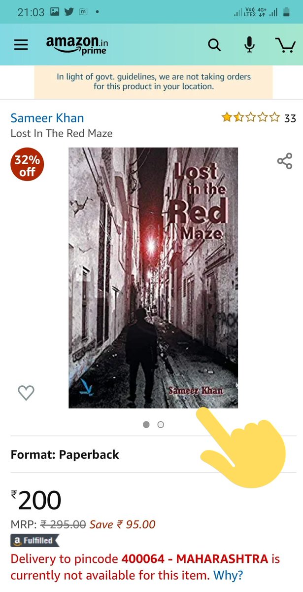 mahek108's tweet photo. @SriJainMahajan @KapilMishra_IND @HMOIndia @Uppolice @PMOIndia @narendramodi @AmitShah @vijayrupanibjp @CMOGuj @INTERPOL_Cyber So this #PieceFool @SamKhan999 describe himself as writer &amp; journalist, selling his book on Amazon called "Lost in Red Maze" or we can call it "Lost in Red handed radical extremist propaganda"

Blindfolded by other PieceFools like @asadowaisi @kavita_krishnan who follows him. https://t.co/aK7Bi6nGj2
