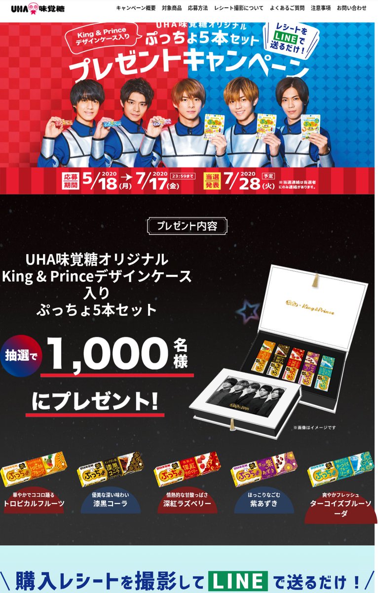 King&Prince デザインケース入り ぷっちょ5本セット