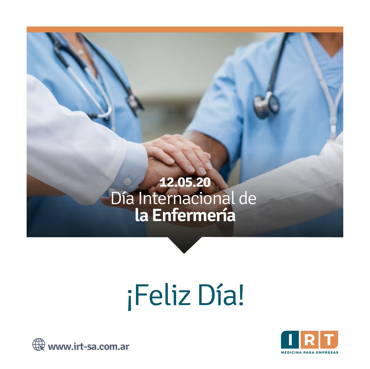 IRT4's tweet photo. Saludamos y agradecemos su labor diaria a todos los enfermeros y enfermeras que trabajan con tanta pasión! 
🔸Gracias a todo nuestro gran equipo de enfermería ¡Feliz día!
#irt
.
.
#enfermeras  #diainternacional #salutacion #saludocupacion https://t.co/zDL4KxqJWx