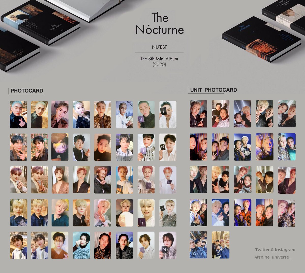 NU'EST 8Th 『The Nocturne』 62 Photocard & Poster share for ㄴ