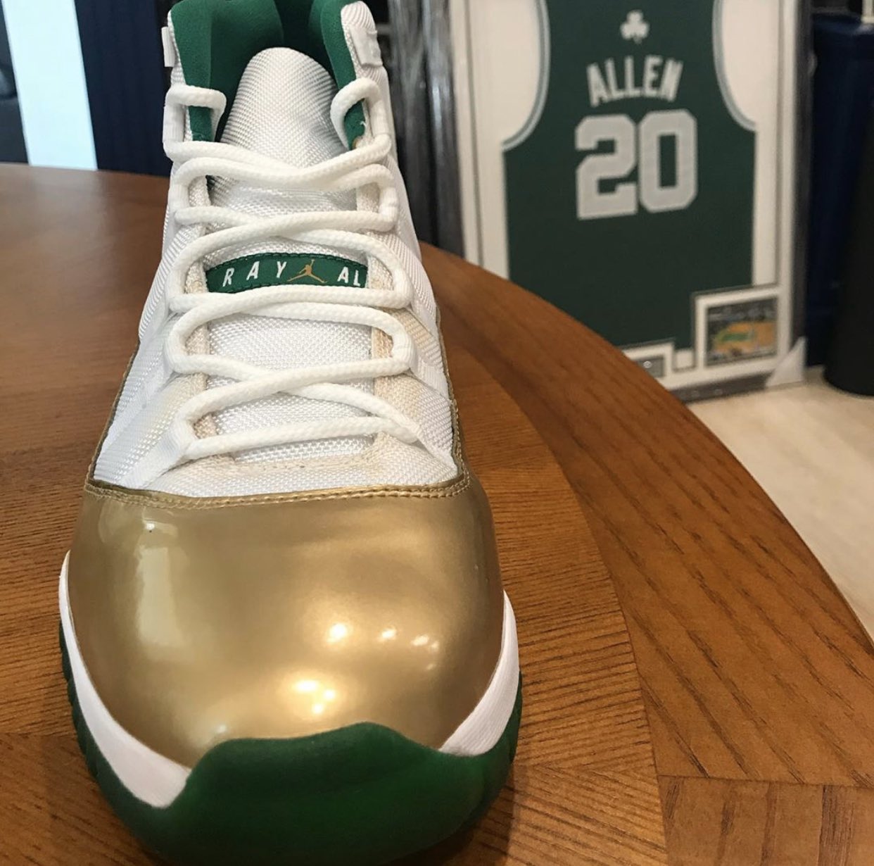B R Kicks X Ray Allen gives a peek into his rare Jordan collection his Celtics Air Jordan 11 PE https t LWd49in46K X