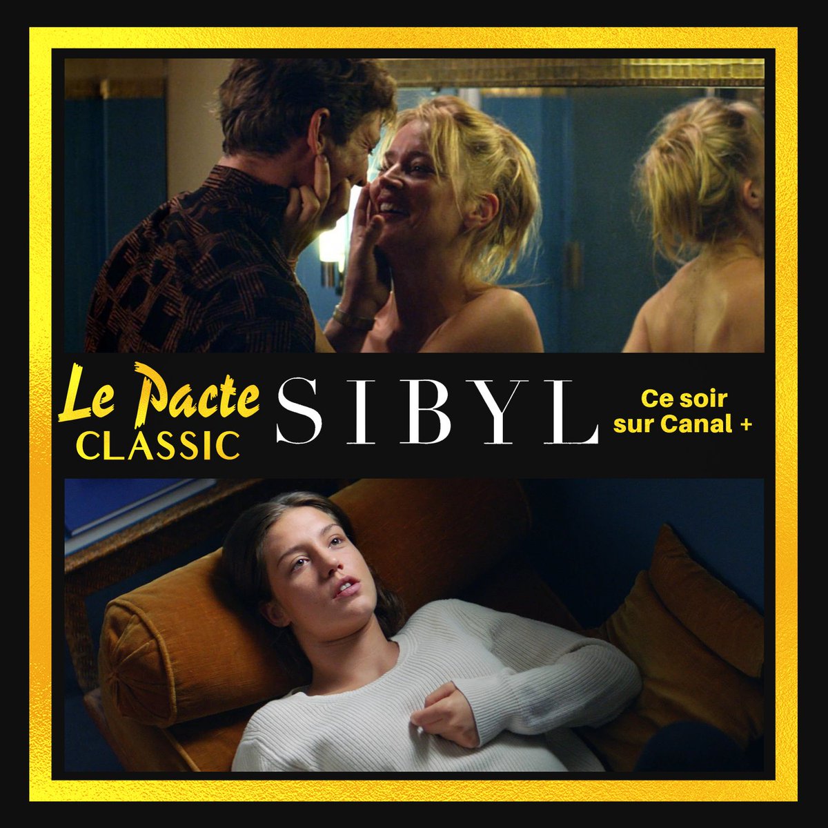 JOUR 58.Ce soir sur Canal +, découvrez  #Sibyl de Justine Triet (Victoria).Avec Virginie Efira, Adèle Exarchopoulos, Gaspard Ulliel, Sandra Hüller, Niels Schneider et Laure Calamy !  #LePacteClassicA 21h sur  @canalplus et déjà dispo sur  @myCANAL   https://bit.ly/LP_Sibyl 