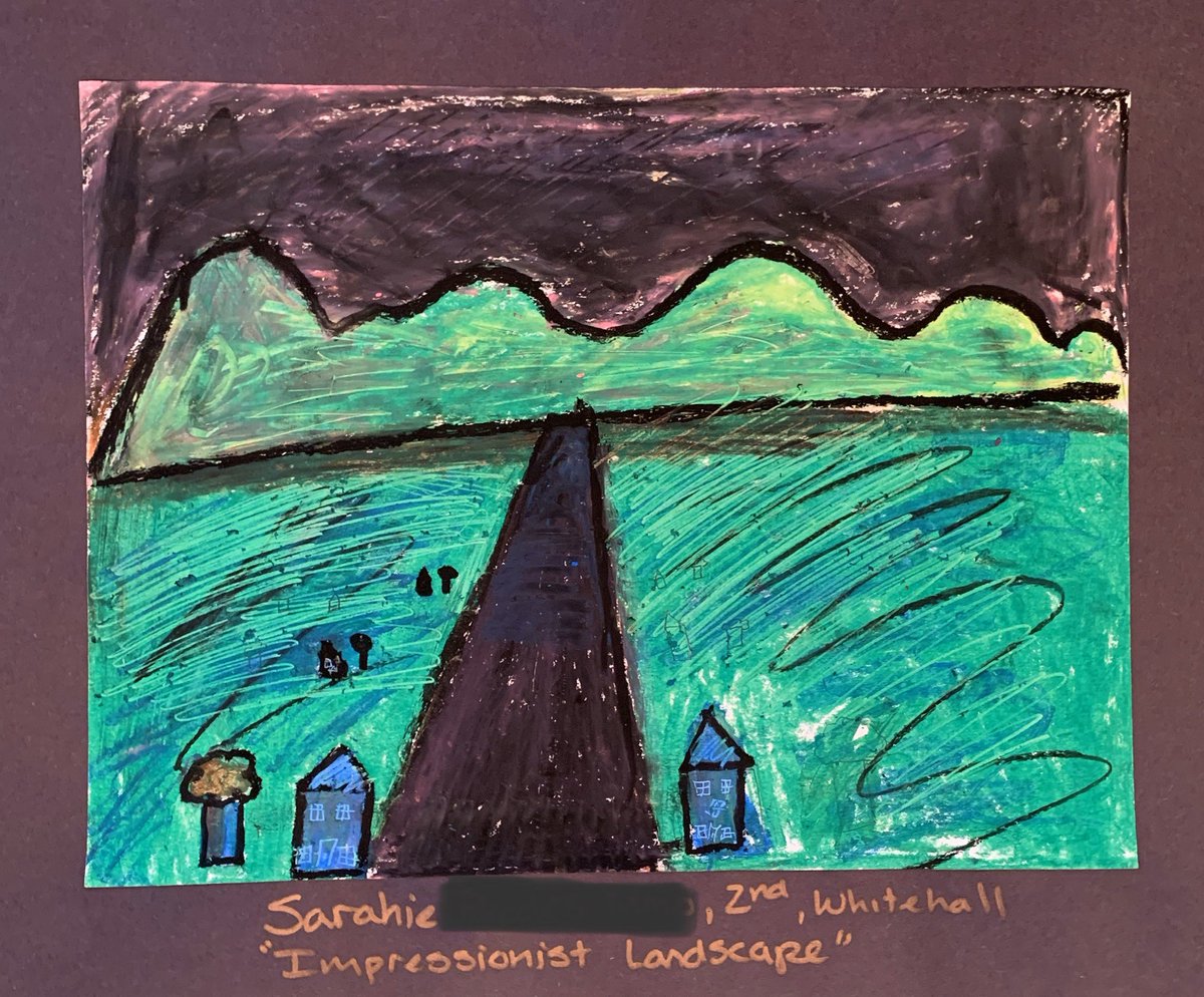 WhitehallART's tweet photo. 2nd grade created landscapes inspired by Impressionism. @WhitehallNASD #nasdproud https://t.co/3FG9zI43O8