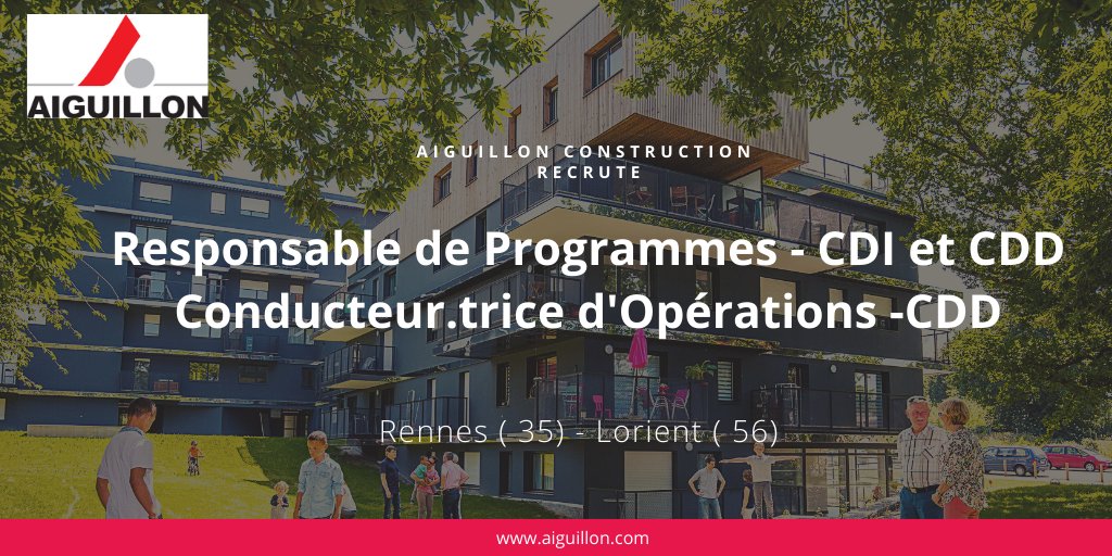 CatherineDemay's tweet photo. 📢 [#recrutement] notre service #promotionimmobiliere 
recrute !▶️Devenez #ResponsabledeProgrammes #ConducteurdOpérations pour @Aiguillon_SAhlm et donnez du sens à votre métier !
Pour postuler : https://t.co/5gCXw06JDn
#CDI #CDD #Rennes #Lorient #passezalouest #immobiliersocial https://t.co/c6hDSGH0O5