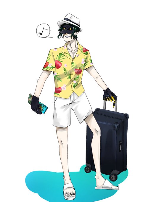 「hat rolling suitcase」 illustration images(Latest)