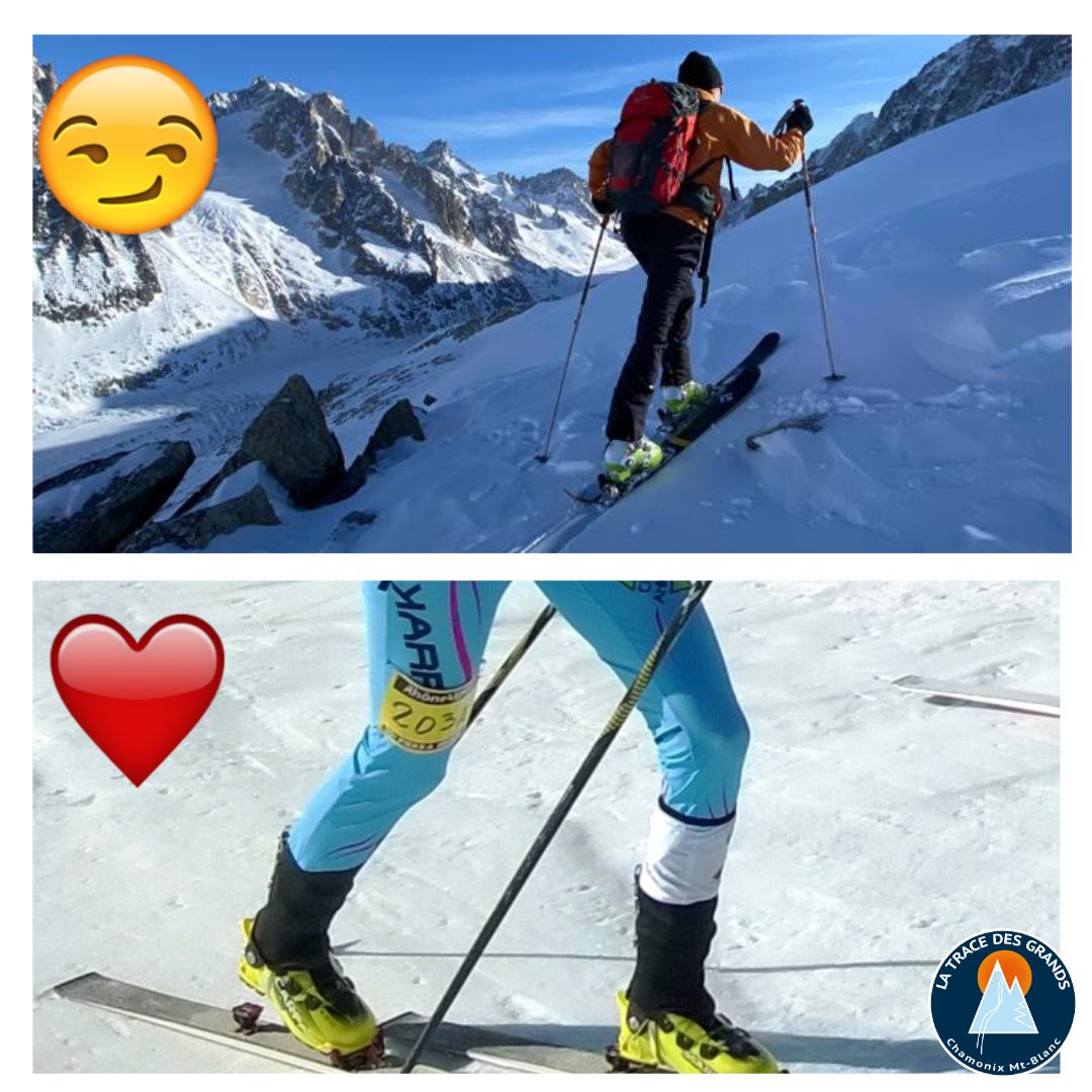 TraceDesGrands's tweet photo. Réouverture de notre terrain de jeu ...comment allez vous en profiter ... 
👍🏻 en mode cool style freerando je profite à mon rythme de la montagne et ses paysages 

 💓 en mode sport , je me défoule et j’envoie du dénivelé /heure

 #chamonix #ski #latracedesgrands https://t.co/CHOSOGlbE4