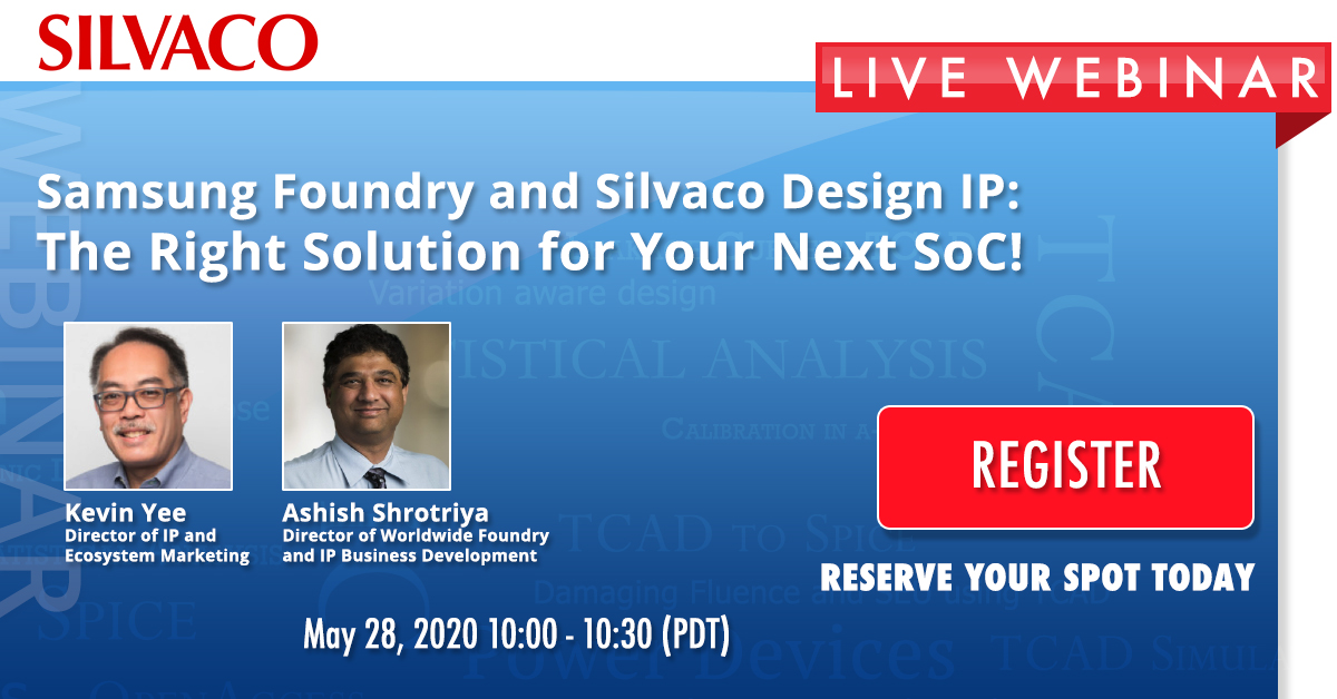 Register for our upcoming webinar on Samsung Foundry and Silvaco Design IP: The Right Solution for Your Next SoC
bit.ly/2Wt3n7f
#samsungfoundry #Soc #silvaco