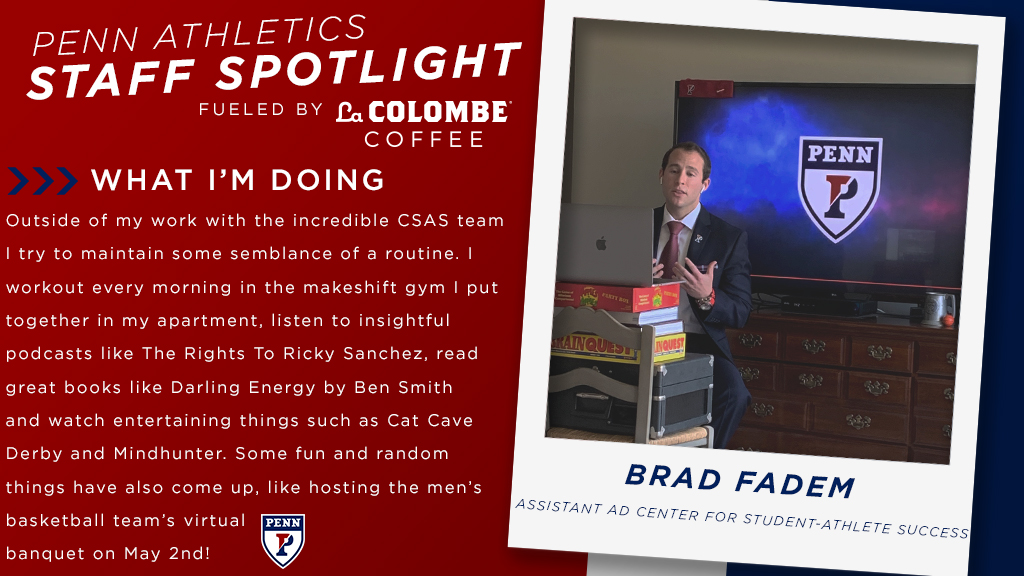 pennathletics's tweet photo. Our #StaffPickOfTheWeek fueled by @LaColombeCoffee comes from Brad Fadem #FightOnPenn π΄π΅ https://t.co/wz6dMMyDtj