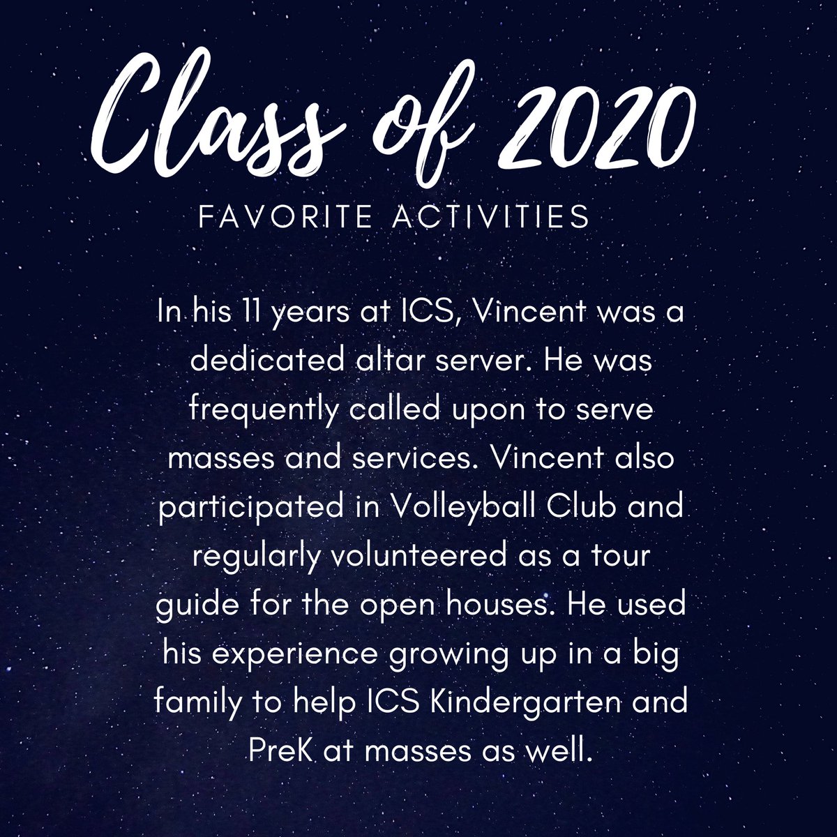 mrsdangelo_ICS's tweet image. Today’s spotlight-Vincent Gallegra! Vincent is a member of the famous Gallegra Gang! He is a dedicated altar server &amp;amp; will be missed at mass. Congrats on all of your achievements, Vincent! Your ICS family (&amp;amp; Nonna!) are proud of you! #GreatGrad🎓 #IncredibleCatholicStudent