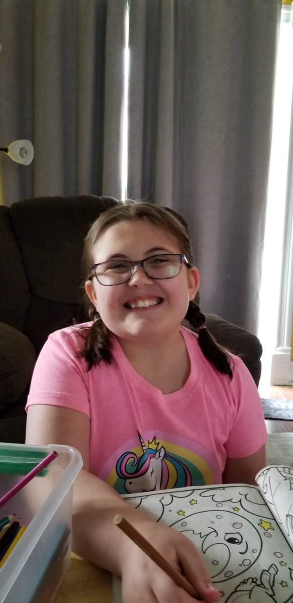 Canadian_Mich's tweet photo. @StPeterCES 
After a failed attempt with tissue paper hair dye, we found Ava's hair is long enough again for short braids!
#DefenderFamilyContest https://t.co/a6UYLuC06L