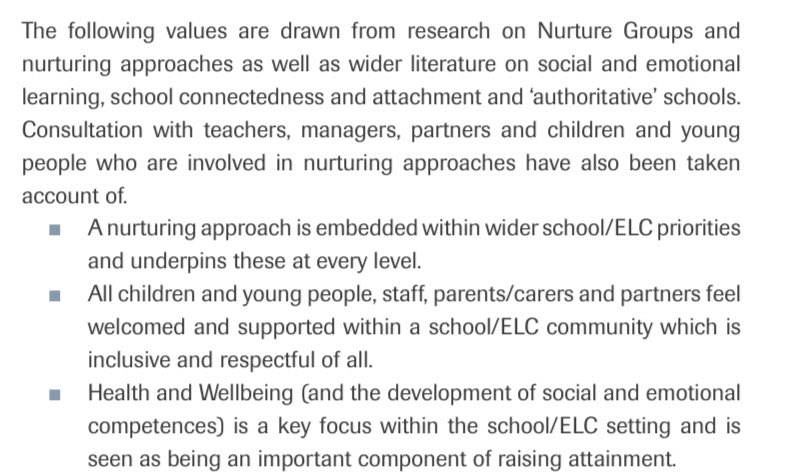 And the key values that underpin a whole school nurturing approach!