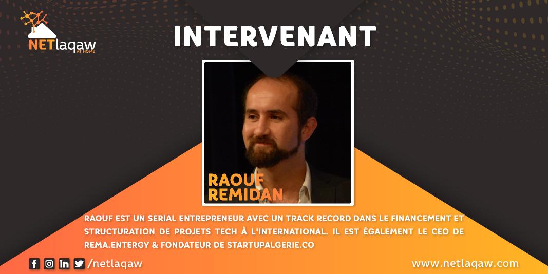 Notre troisième intervenant est Raouf Remidan, un serial entrepreneur, investisseur et consultant dans différents domaines.🎯
Il nous parlera de comment lancer sa #startup sans financement🤔, du bootstrapping et du growth hacking.
#NETlaqawAtHome #onlineevent #digital #Stayhome