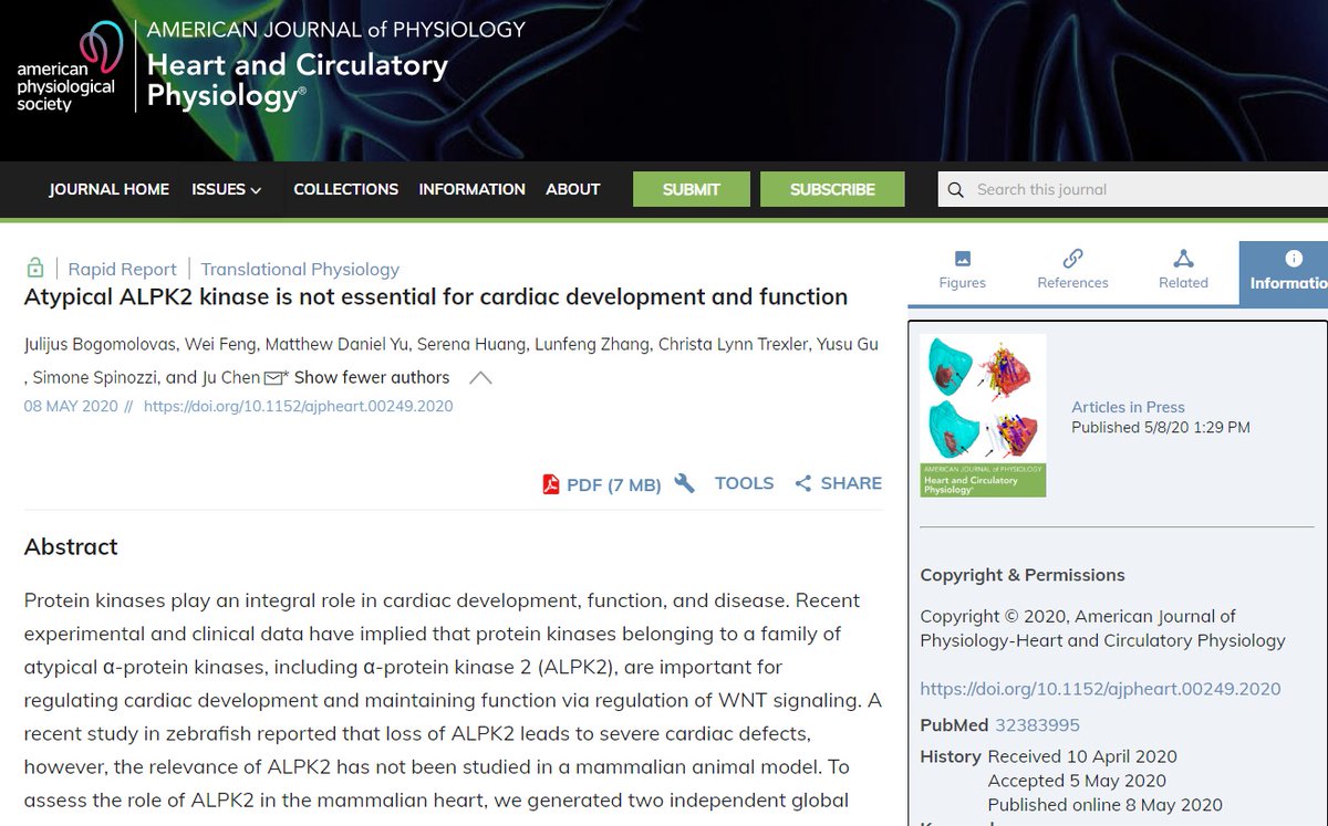 ajpheartcirc's tweet photo. #ArticlesInPress Atypical ALPK2 kinase is not essential for cardiac development and function
https://t.co/IonX8Dbp2I
@UCSDMedSchool

#ALPK2 #WNTsignalling #cardiacdevelopment #murinemodel https://t.co/FevmTg7MBU