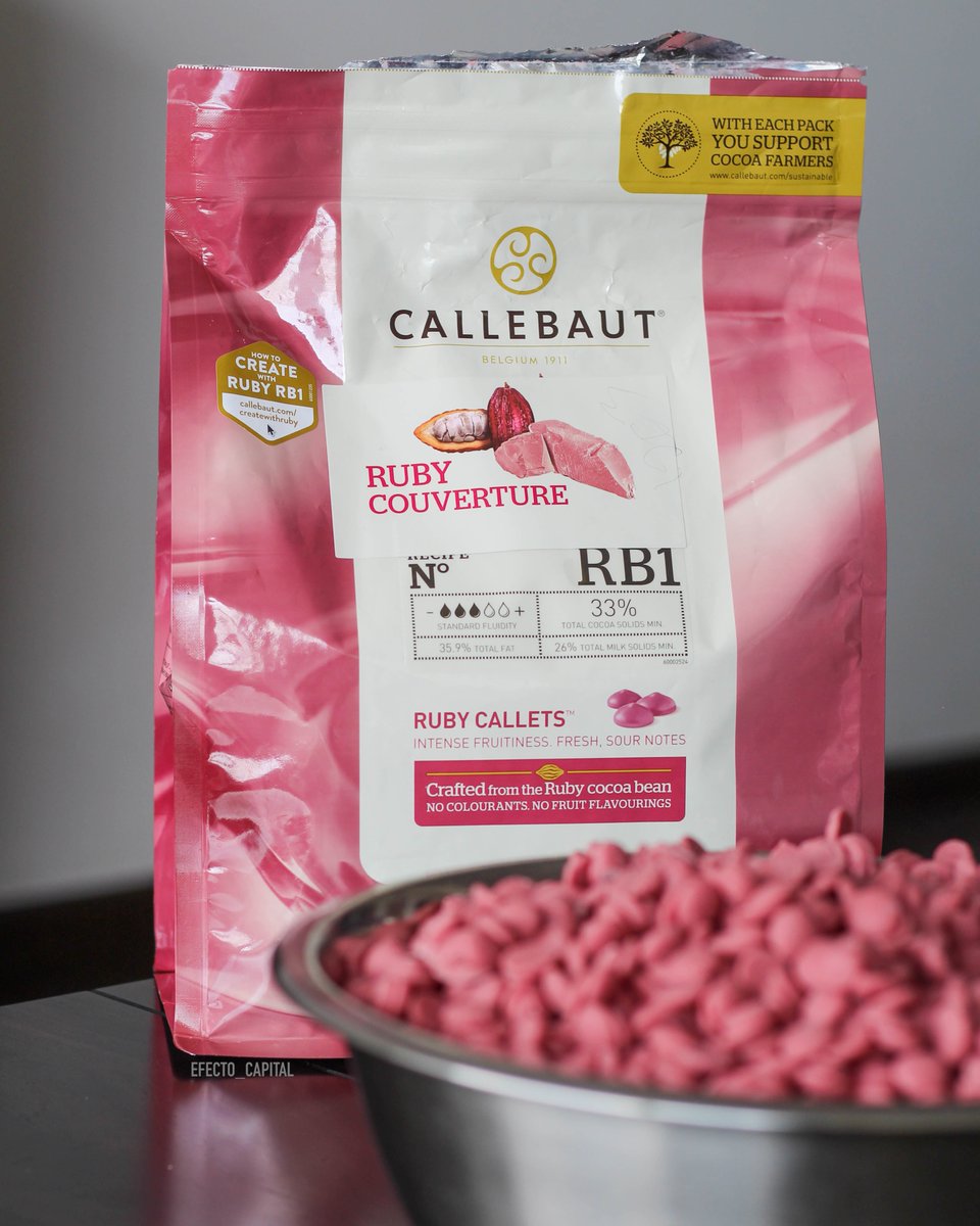 efecto_capital's tweet photo. ¿Conoces el cuarto chocolate del mundo? Callebaut Ruby cuenta con un característico sabor afrutado, notas ácidas y un intenso color rosa obtenidos de manera completamente natural. https://t.co/32OdeIUCie