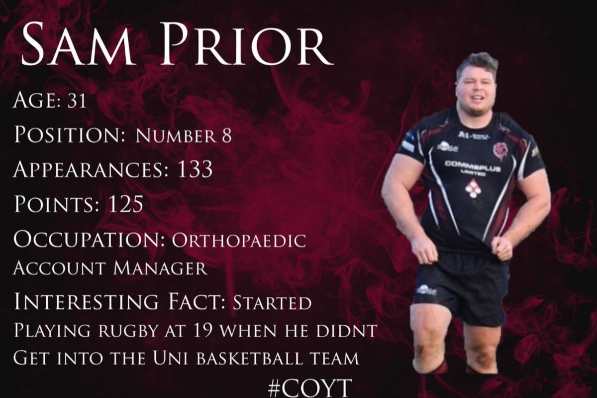 tauntonrfc's tweet photo. Another member of the 100 club to commit to next season is fans favourite @samprior23 After missing most of last season with illness weโre very happy to see him back in good health and training hard for a crack at Nat 1 #Titans #TurboPig #HamPrior #No8 #125NotOut https://t.co/xztG9smWKy
