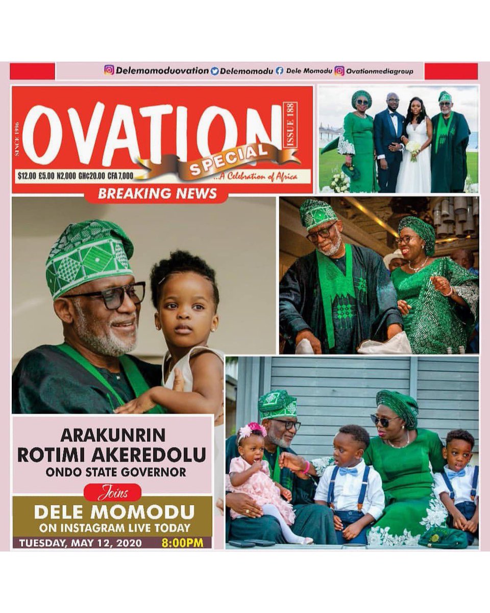ondodiary1's tweet photo. Instagram Live with @RotimiAkeredolu @DeleMomodu today !! 😁
Patiently waiting to see the Gov ⏰
8 PM #Tues12thMAY https://t.co/Uu1TrdIqLL