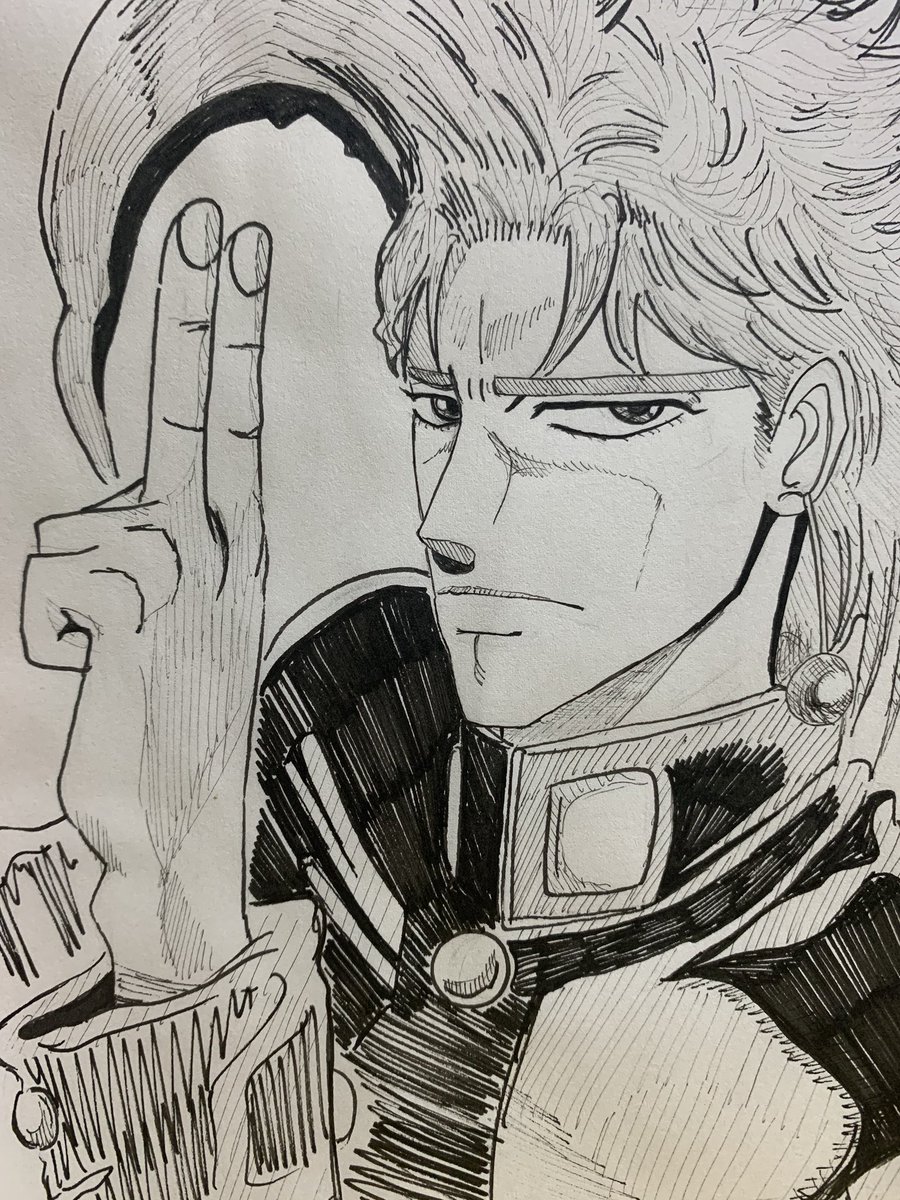 Matsu 髪の毛ワッサワサ ｎ回目 何回描いてもジョジョは難しいです ジョジョ 花京院 花京院典明 絵描きさんと繋がりたい ジョジョ好きさんと繋がりたい アナログイラスト