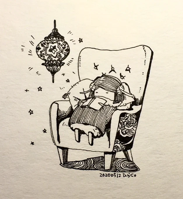 5/12: 

おやすみなさい。
May you have a gentle sleep.

#Pavot #ペン画 