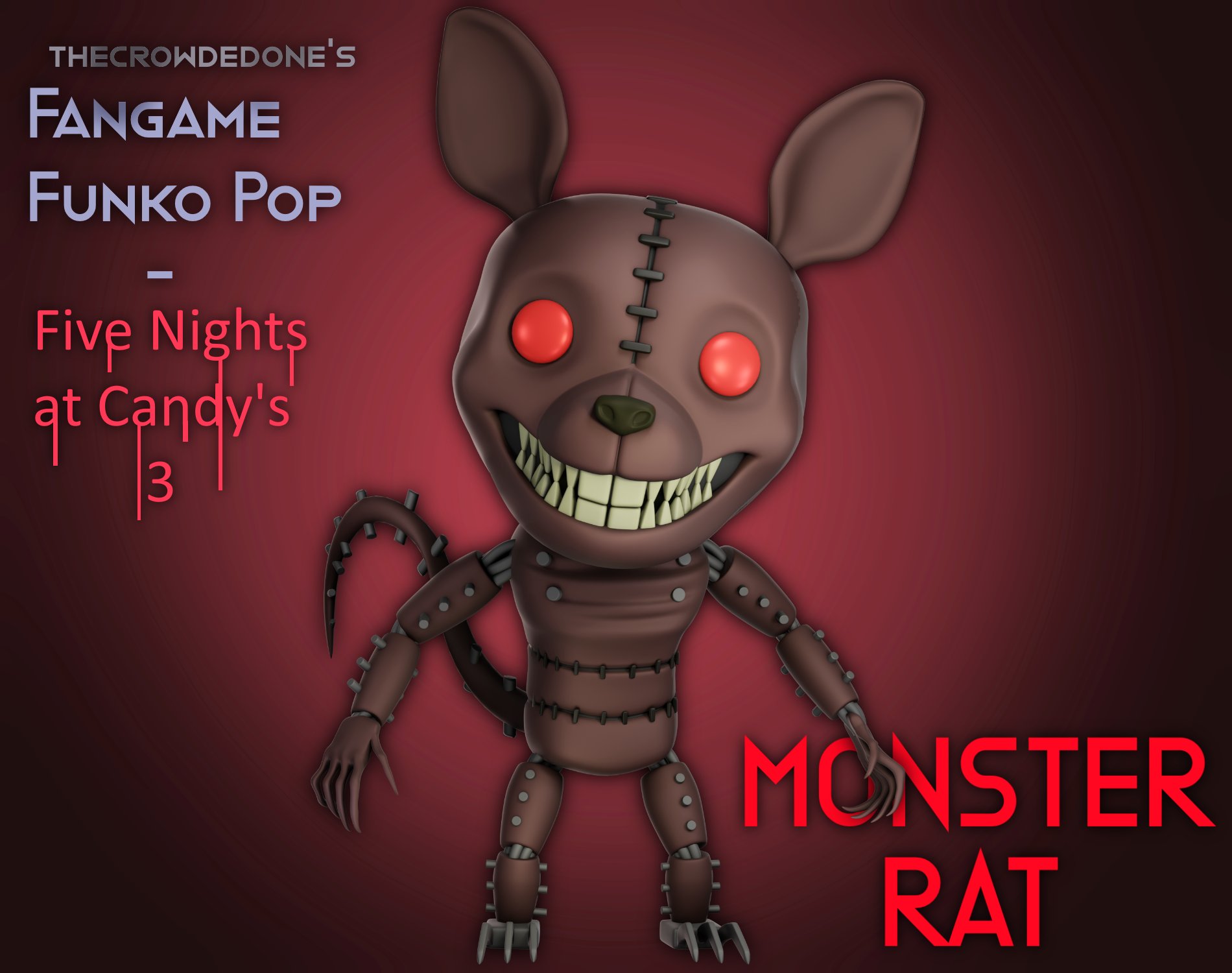 TheCrowdedOne on X: TCO's Fangame Funko Pop! #3 - Monster Rat I've recently made a poll of FNaC characters and this guy won! He was so far the only design i had