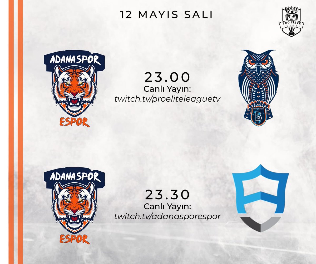 [🚨] Bu gece saat 23.00’de <a href="/Ibfk2014E/">İstanbul Başakşehir Esports</a> karşı karşıya geleceğiz! 🎮🔥<a href="/proeliteleague/">Pro Elite League - PEL</a> 

Yayın Linki; twitch.tv/proeliteleague…