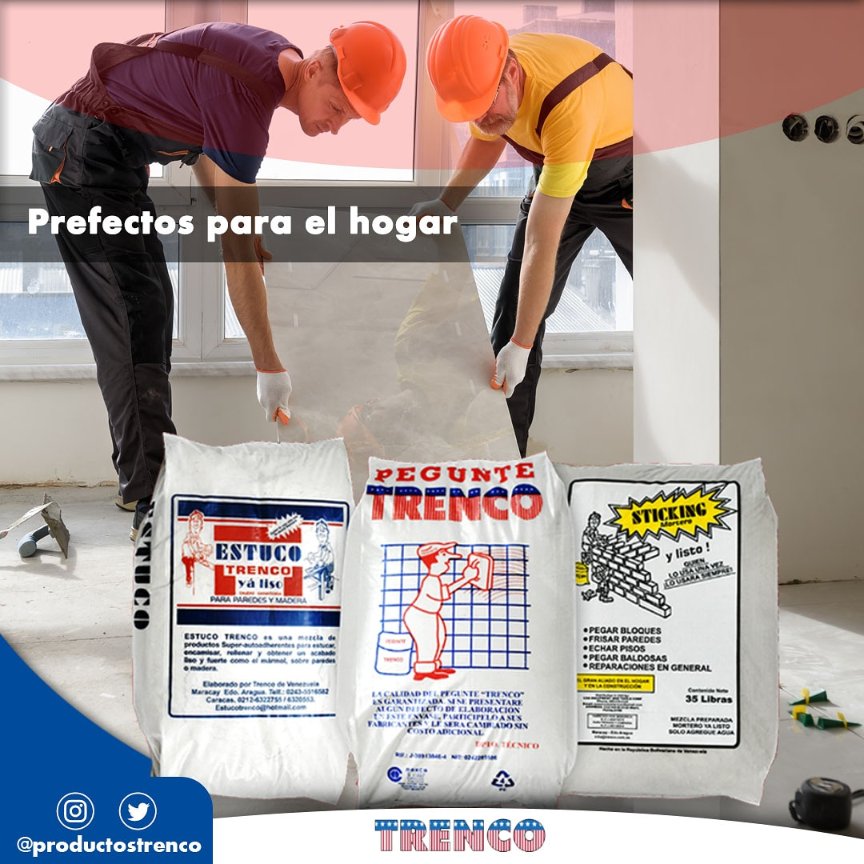 productostrenco's tweet photo. Pegunte, Estuco y Sticking es la combinación perfecta para renovar tu hogar. Consulta ya nuestros distribuidores 🚚ingresa en los botones 🔵 de nuestra cuenta y listo.
.
Hazlo fácil. Compra Trenco.
.
#productostrenco #pegunte #estuco #sticking #líderes #elmejoraliado #Venezuela https://t.co/UN1Ymru2BB