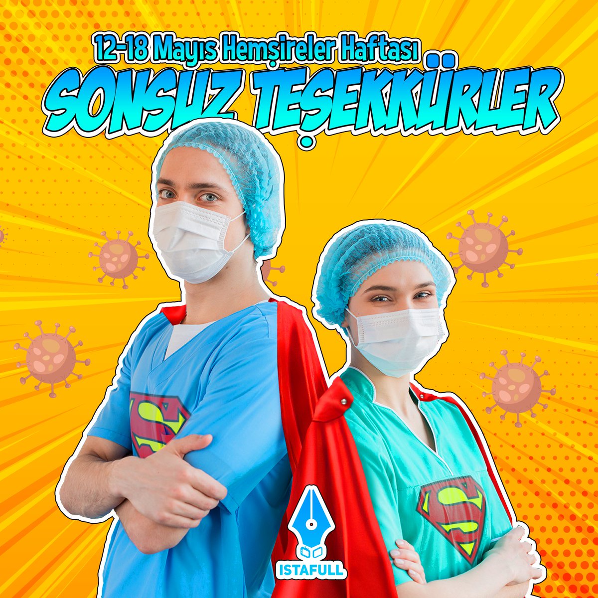 Salgınla mücadele ettiğimiz bu zorlu dönemde göstermiş oldukları olağanüstü çabaları ve fedakarlıkları için tüm hemşirelerimize sonsuz teşekkürler 🙏🏼 #hemşirelerhaftası #hemşirelergünü #istafullajans #istafull