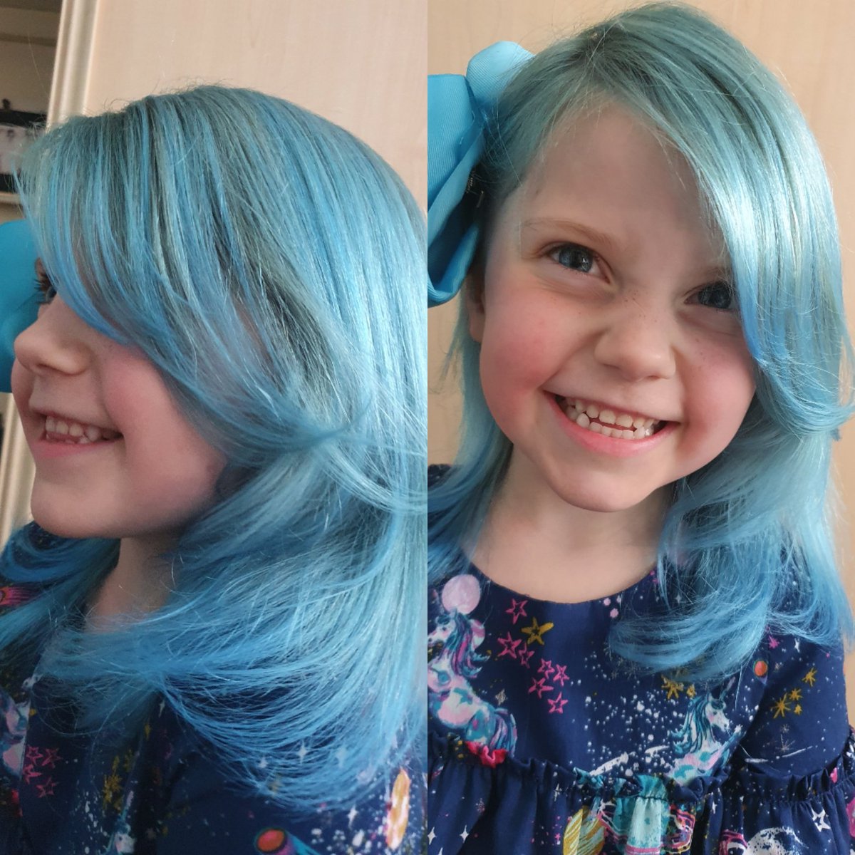 AngelaL43386877's tweet photo. We did a thing. #blueforNHS #temporaryhair π₯° @GilberdykeRocks @JoannaBeeston @Martin76007561 @MissC73142296 @robinsgps https://t.co/sH22TSFdxd