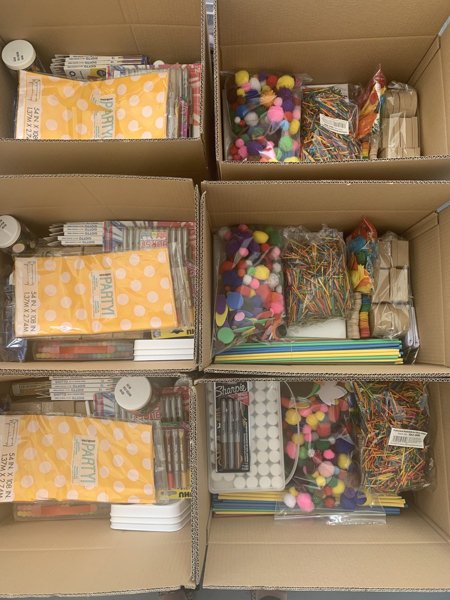 TrustCultural's tweet photo. @inverclyde Start with Art packs are looking ready for the road. The Proud to Care team and Champions Board will be far from bored when these Made with Care boxes turn up on their doorsteps.
#creatingpositivity
#creativityknowsnoquarantine
#fundamentalnotornamental https://t.co/kn2s1UJsBH