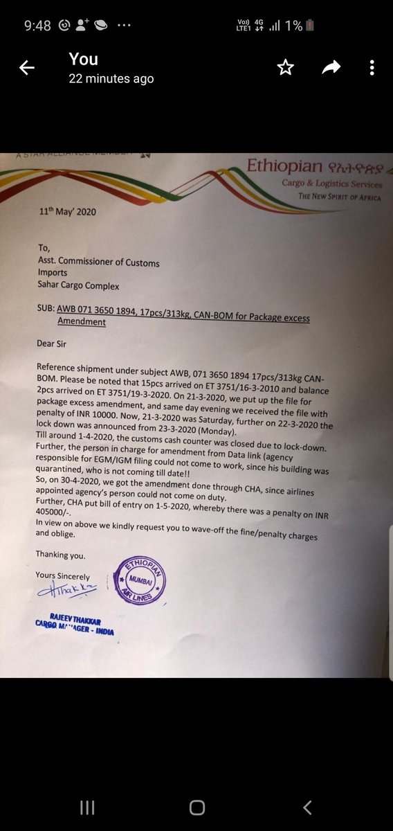 ChandurMoriani's tweet photo. @flyethiopian @accsahar @accmumbai @EthiopiaMumbai @AslamShaikh_MLA @ndtvindia @Sonal_MK @PrannoyRoyNDTV @GargiRawat @SreenivasanJain @ravishndtv @VishnuNDTV @AnkitaNDTV We've been sending many mails till date my mail I'd is ricky@litetech.co.in earlier tweet has all the details.please follow n check else give your maid I'd after pushing so much your team has issued a letter check attachment https://t.co/l5ErtPu18O