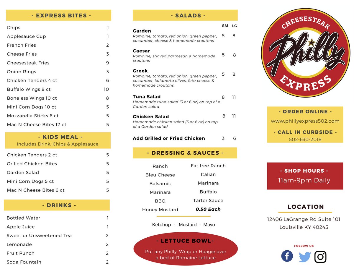 PhillyExpress's tweet photo. Call 502-630-2018 to place your order. Try some of our new Bites today! https://t.co/ovVoorfXhw