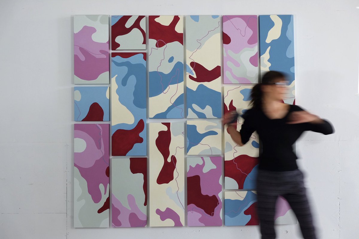 A stacked map sculpture or a 16 panel piece? How do we reimagine maps in this time of Covid or when thinking about climate change? #terraincognita #painting #sculpture