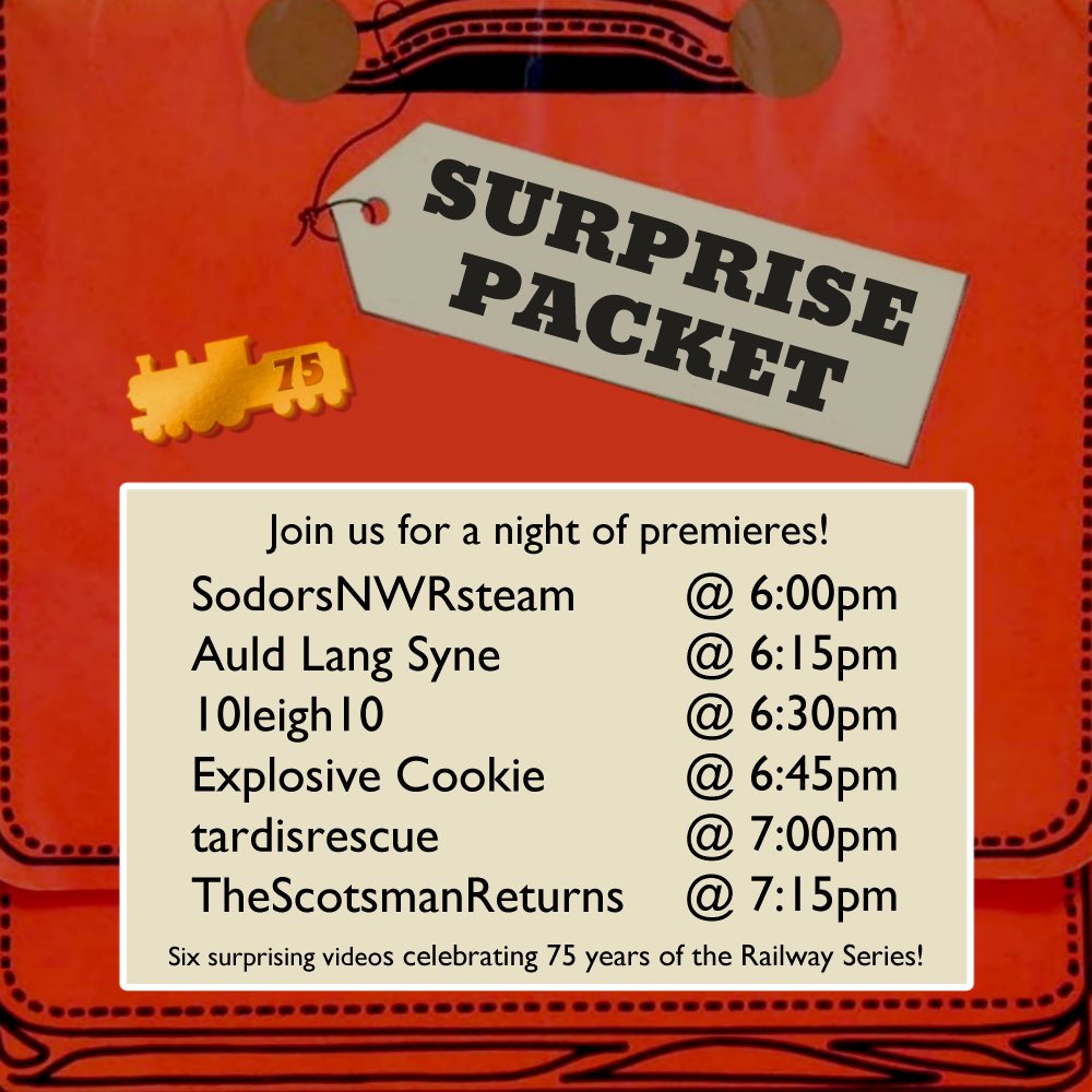 10LEIGH10's tweet photo. THE FIRST INSTALLMENT OF THE #SURPRISEPACKET IS ABOUT TO START WITH A VIDEO FROM @SodorsNWRsteam !
FOLLOW THE LINK HERE!
https://t.co/aL1uQvPMus https://t.co/SkqBNkBdcE