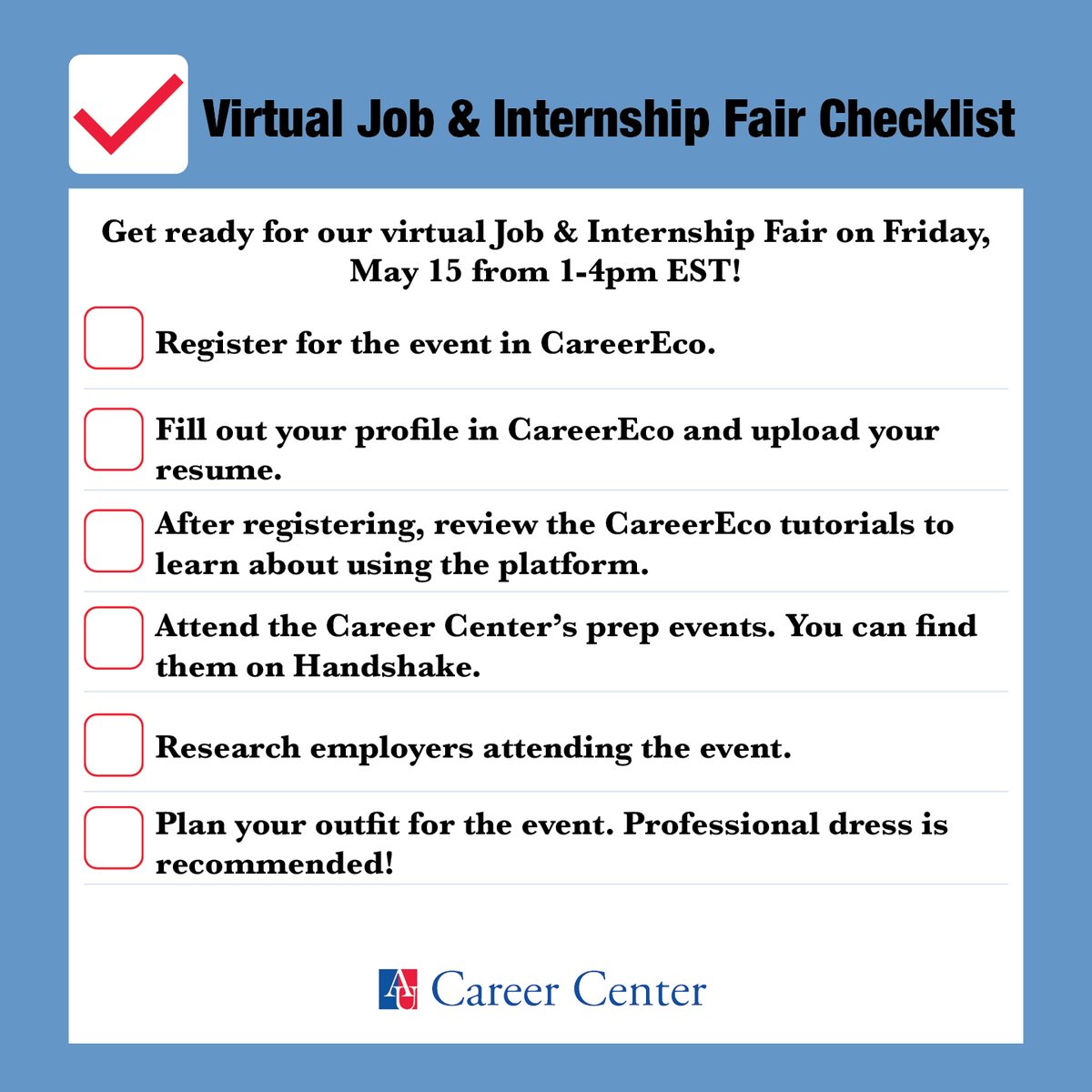 kogodcareers's tweet photo. The Job/Internship Fair is quickly approaching. Make sure you're ready by going through this checklist. 105 employers will be attending 👀 The perfect opportunity for recent graduates! #kogodcareers https://t.co/TIpqSIU3vz