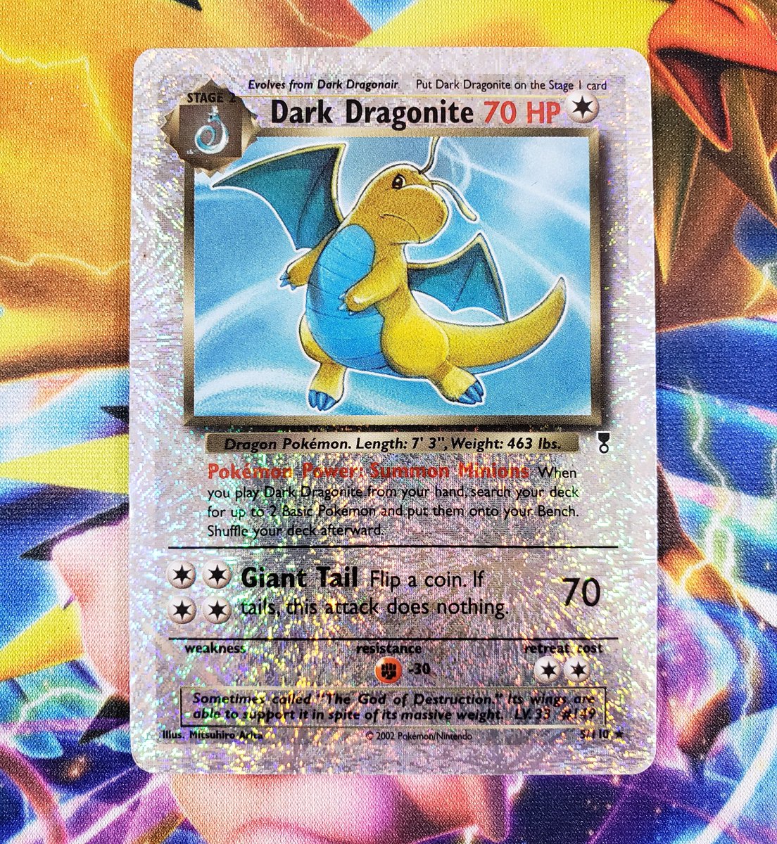 RensCollectible's tweet photo. One of my favorite cards in my collection! LC Dark Dragonite is such a beauty. #pokemon #PokemonTCG #pokemoncards #vintage #vintagepokemon #legendarycollection #dragonite #darkdragonite #rarepokemon https://t.co/tj18qxEPrR