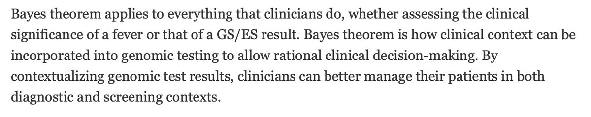 Fascinating and challenging perspective from <a href="/GenomicsLGB/">Leslie Biesecker</a>.

The genomic testing lab helps, but the clinician ultimately makes the genetic diagnosis.

Genomic screening and genomic diagnostic testing—two very different kettles of fish
genomemedicine.biomedcentral.com/articles/10.11…