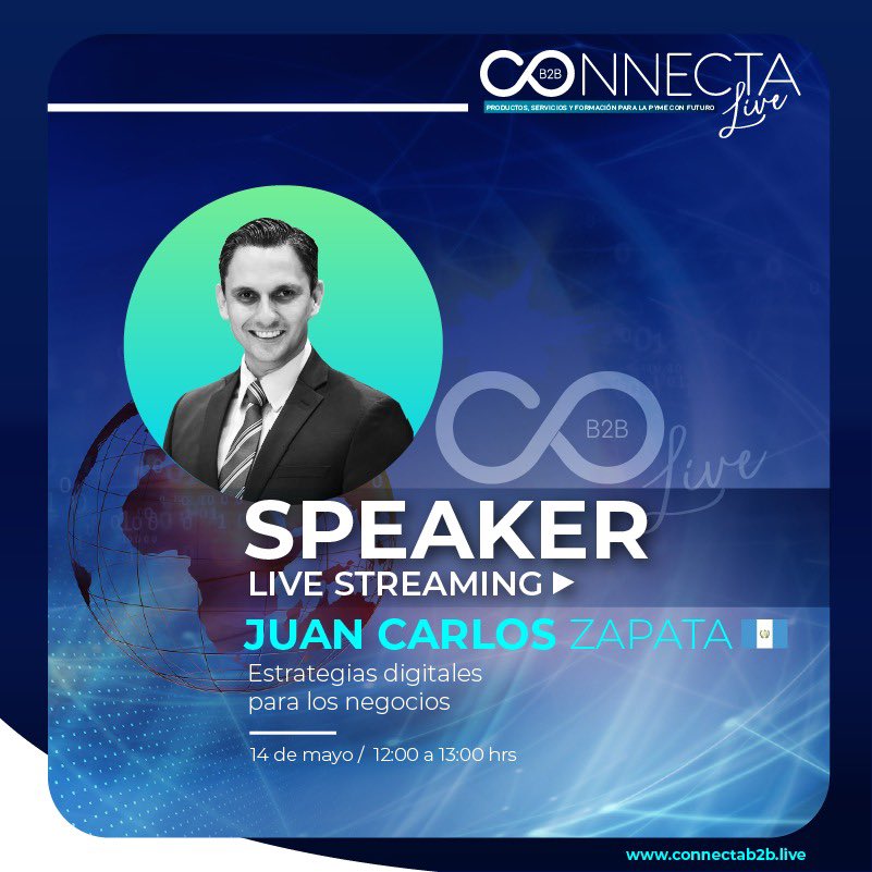 FUNDESA's tweet photo. Te invitamos a conectarte es jueves 14 de mayo a las 12 pm al foro #ConnectaLive nuestro Director Ejecutivo @jczapata_s estará presentando sobre la importancia de las estrategias digitales para los negocios. #B2BLive https://t.co/94KHL9aboP