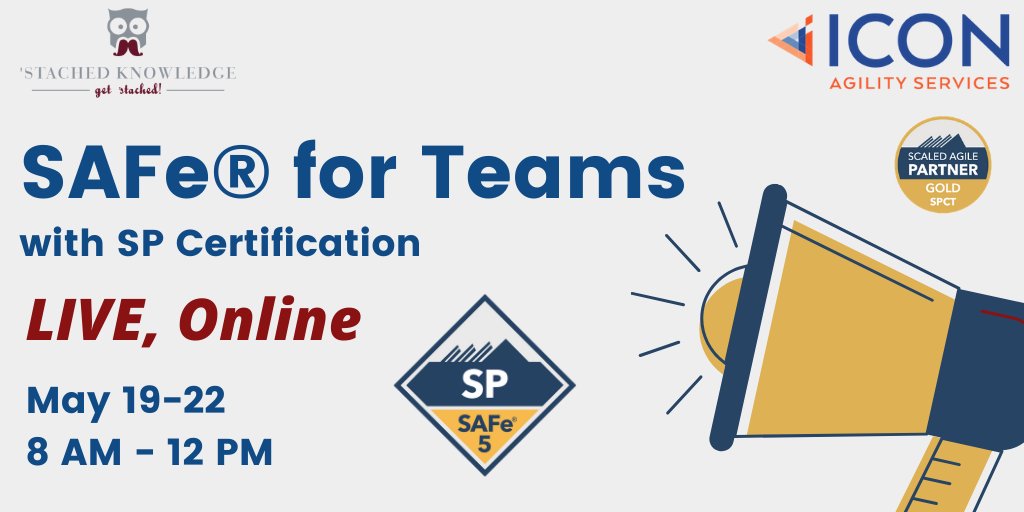 Expand your professional capabilities to become a key contributor to the success of a #SAFe organization! Register -> hubs.ly/H0qrmt70  #SAFeagilist #scaledagile <a href="/getstached/">GetStached</a>