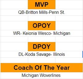 IllinoisRetro's tweet photo. Late on the trigger but huge shoutout to our star DL Koda Savage making Defensive Player Of the Year, especially as a freshman. HUGE things coming in the future for this young man. https://t.co/MTtXmS9WpE