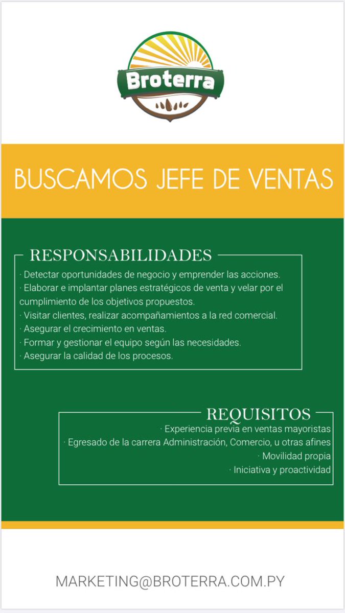Aumentan vacancias en el sector comercial.
Exitos.Fuerza!