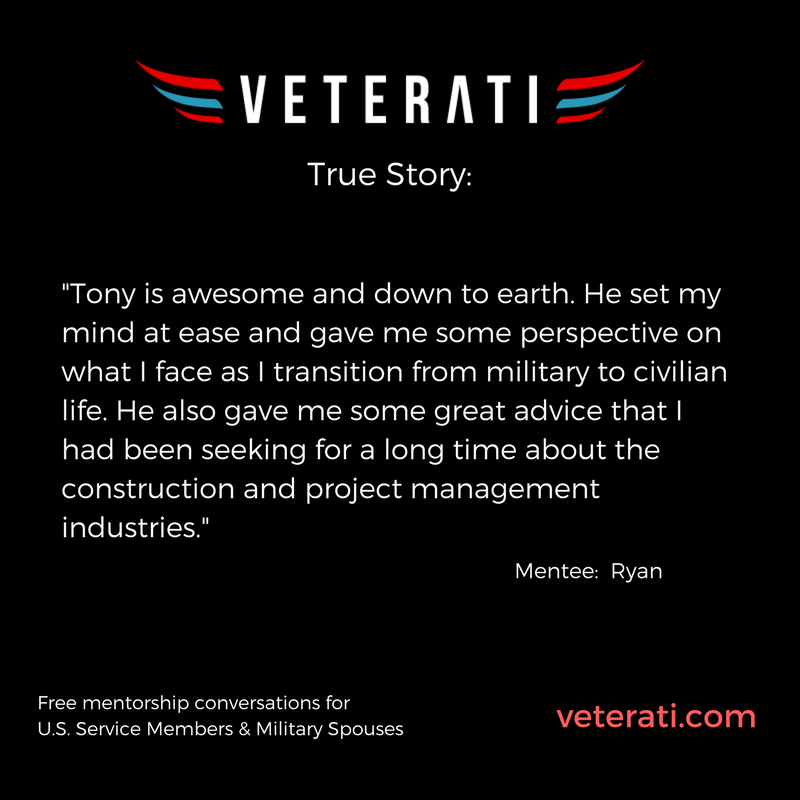 Hear from a real <a href="/Veterati/">Veterati</a> mentee. @attJOBS  #VeteransChat