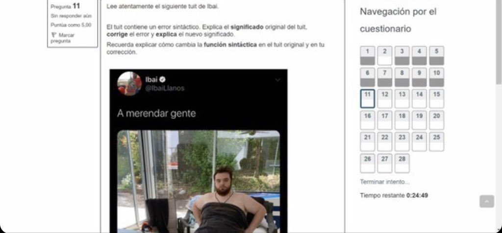 Hoy al hermano de un amigo mío le han puesto este ejercicio en un examen de lengua 

 Quién es el profesor JSSJDJDNF