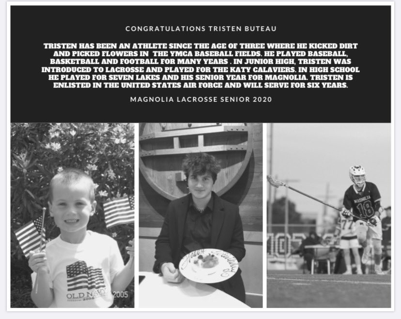 Thank you to class of 2020 Tristen Buteau!!