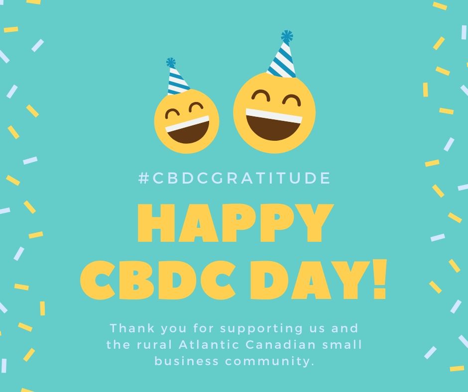 CBDCAtlantic's tweet photo. Happy CBDC Day Everyone!
We’re so happy to be celebrating our 17th annual CBDC Day :)
#CBDCDay #FreeTraining #RuralAtlanticBusiness #ThinkCBDC #SaveTheDate #CBDCGratitude https://t.co/tJ0BWNi0Qz