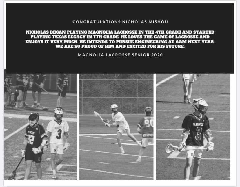 Thank you to class of 2020 Nicholas Mishou!!