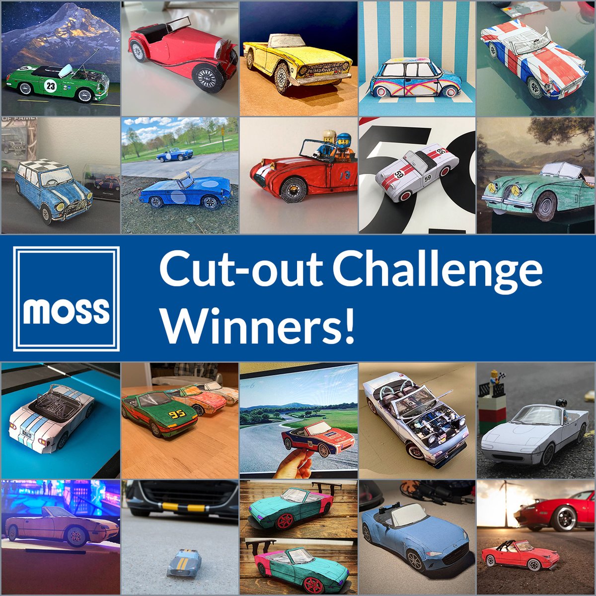 Congratulations to the winners of the Moss Cut Out challenge, your gift certificates are on the way! 

Now it's time to choose the "People's Choice" winner! The entry with the most votes will receive a $200 Moss gift certificate!

Click here to vote:
mossmotors.com/cutout-challen…