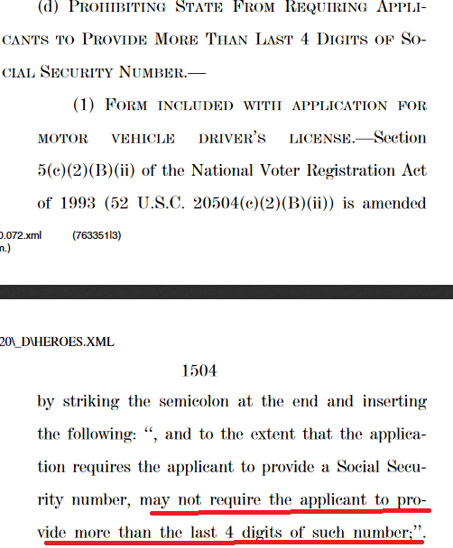 PILFoundation's tweet photo. New #COVIDー19 #VoteByMail Mandates from Congress: States CANNOT require voting applicants to provide full SSNs. This is proving to be a leading cause of voter rolls falling out of date when PII like this is missing. #MailBalloting #Coronavirus https://t.co/9HxljSoERq