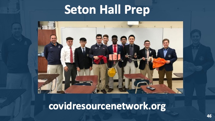 GovMurphy's tweet photo. The STEM students of @SetonHallPrep educator David Snyder built an online database that matches first responders and health care organizations that need PPE with individuals across the nation who are willing to donate. #NJThanksYou! https://t.co/toyzJXhQyv